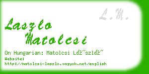 laszlo matolcsi business card